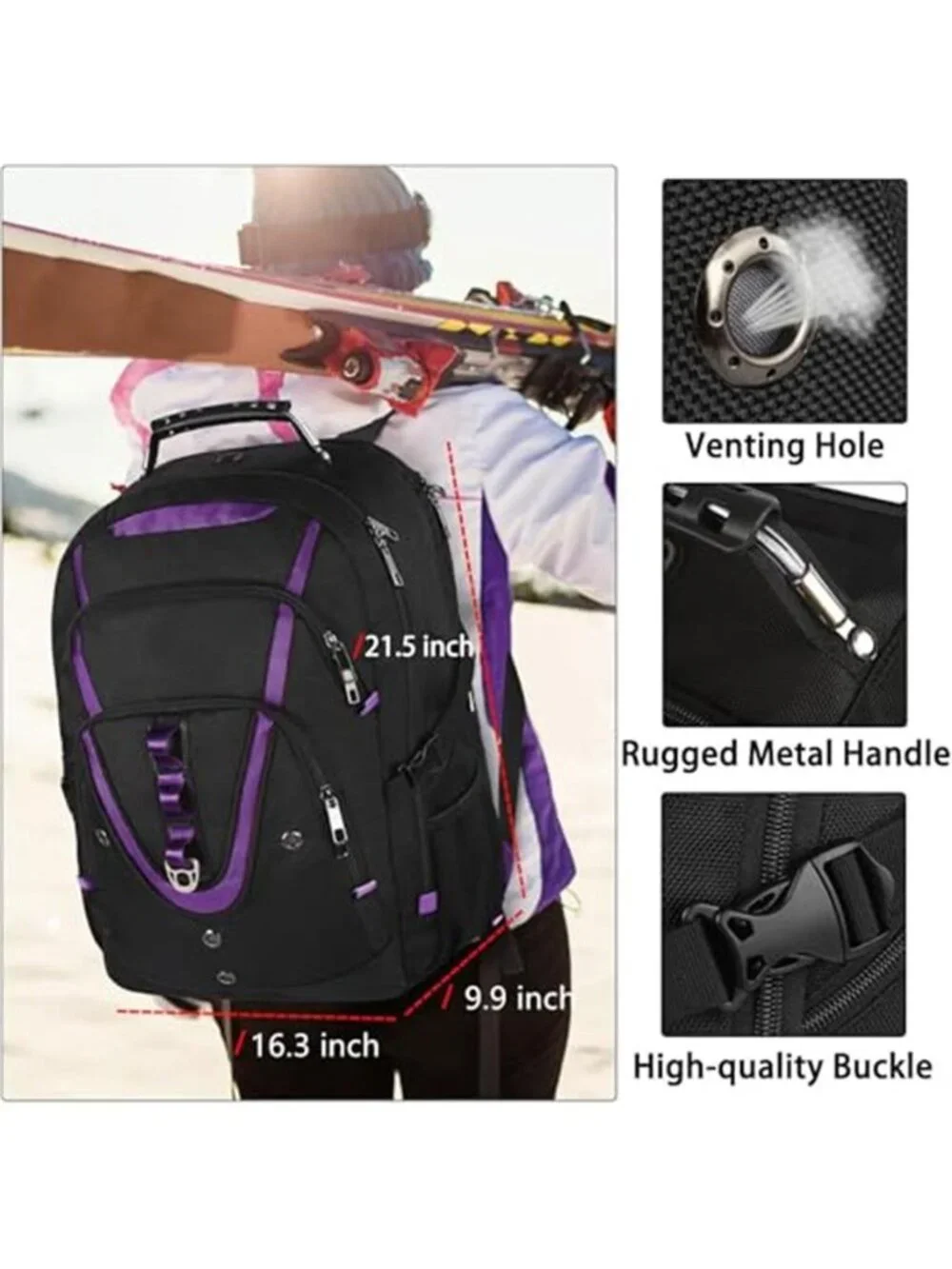 Extra Large Travel Laptop Backpack 60L TSA Carry On Gaming RFID 19 Inch Bag
